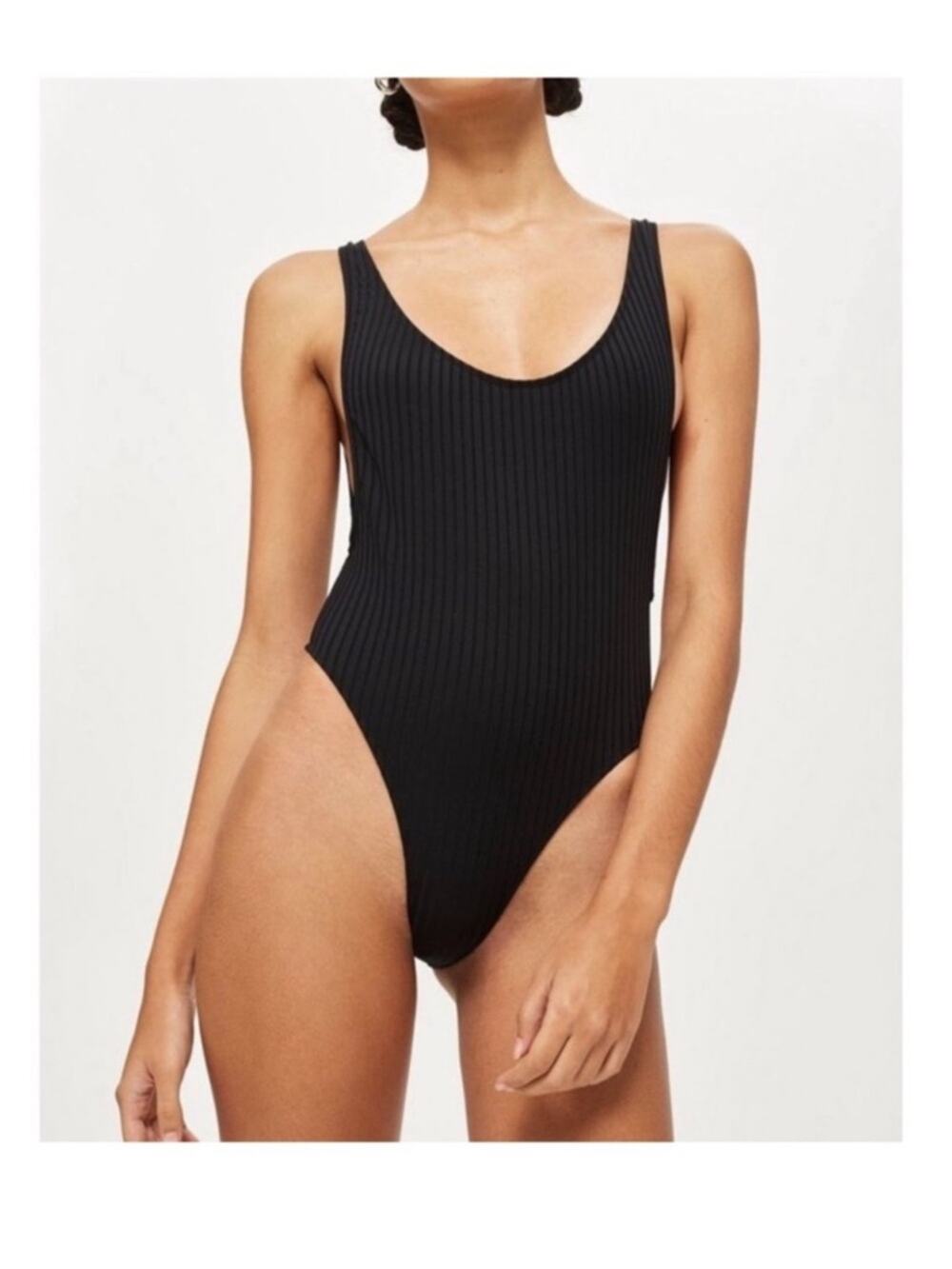Topshop Ribbed One Piece Swimsuit Size 8 Nwot $45